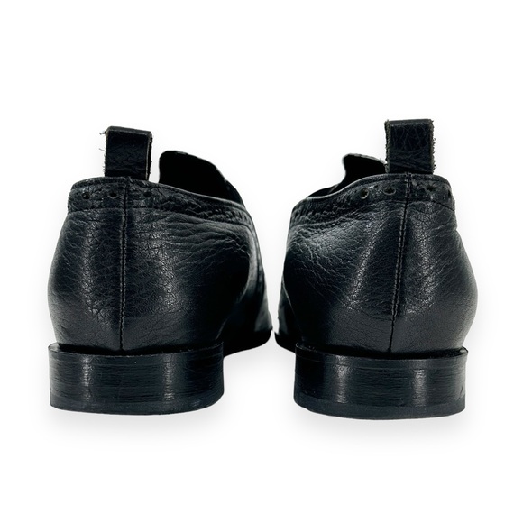 Paula Cahen D’Anvers Black & White Laceless Brogue Style Leather Loafers sz 37 - Picture 5 of 7